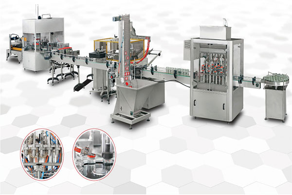 全自動液體灌裝機生產(chǎn)線